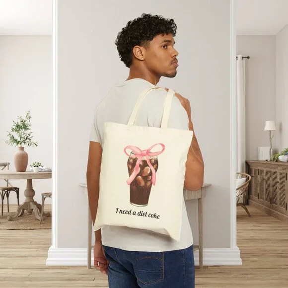 NWT! Diet Coke Tote Bag with Pink Coquette Bow - Picture 7 of 8